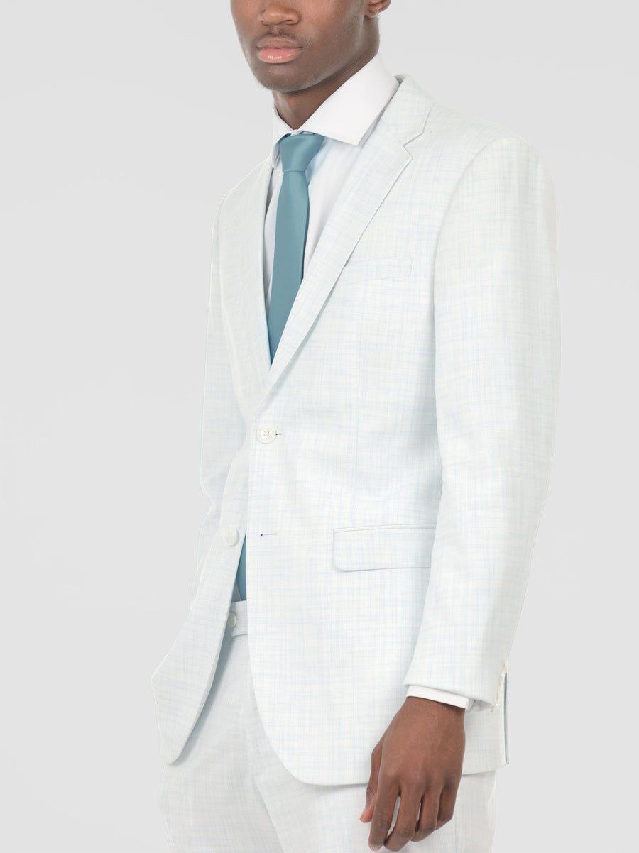 Light Grey & Skylark Blue Two Button Suit