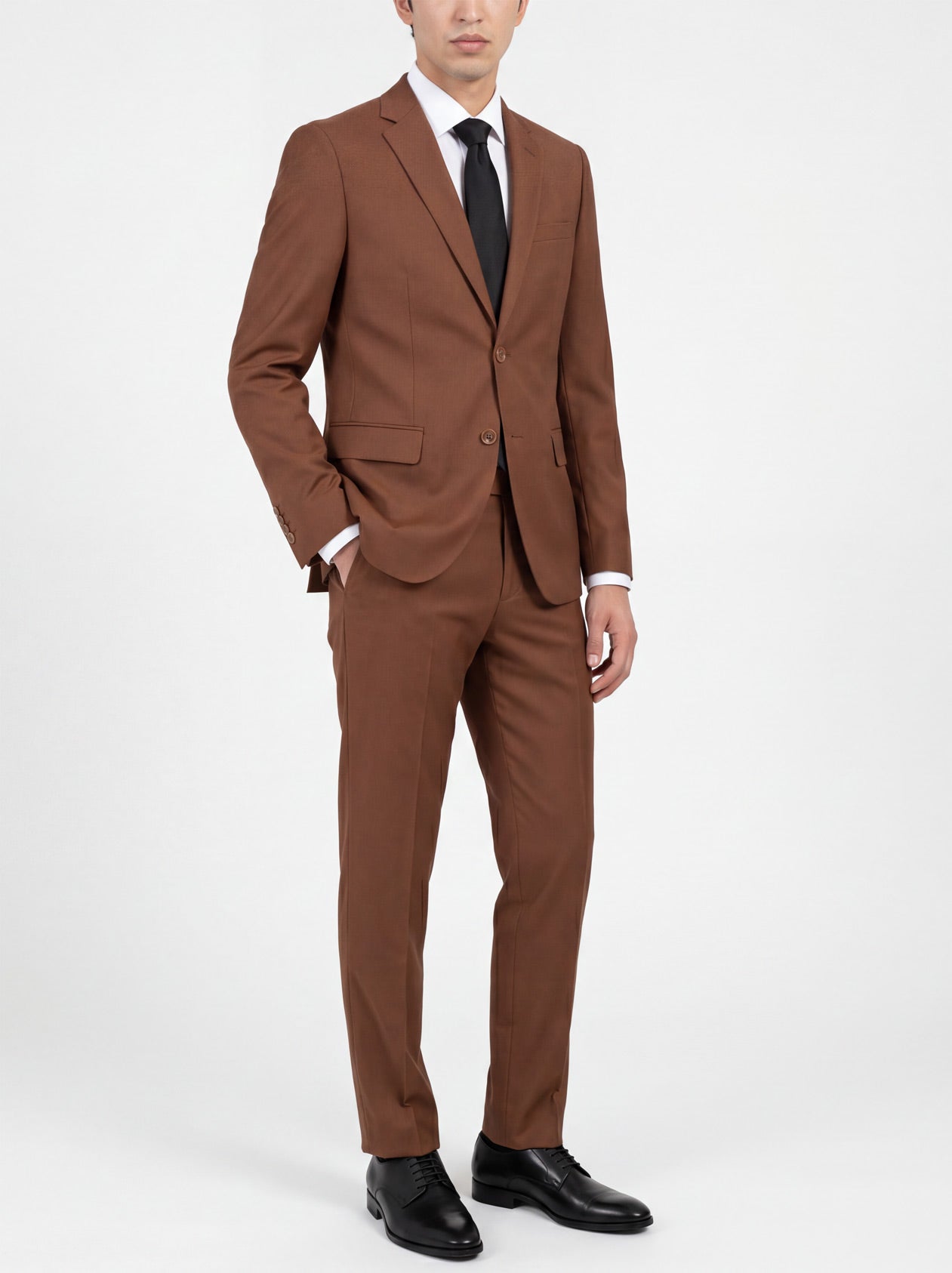 Cocoa Two Button Suit by Alain Dupetit