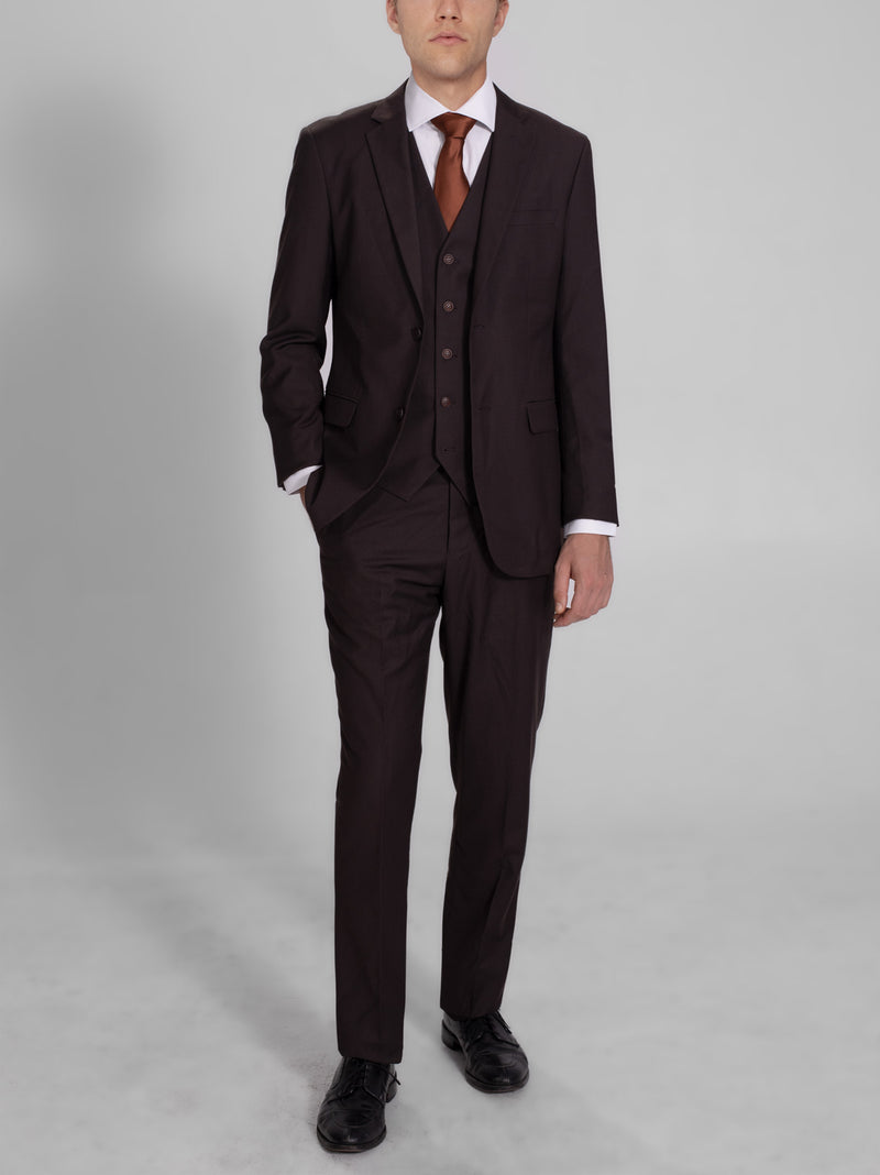 Deep Brown Three Piece Suit