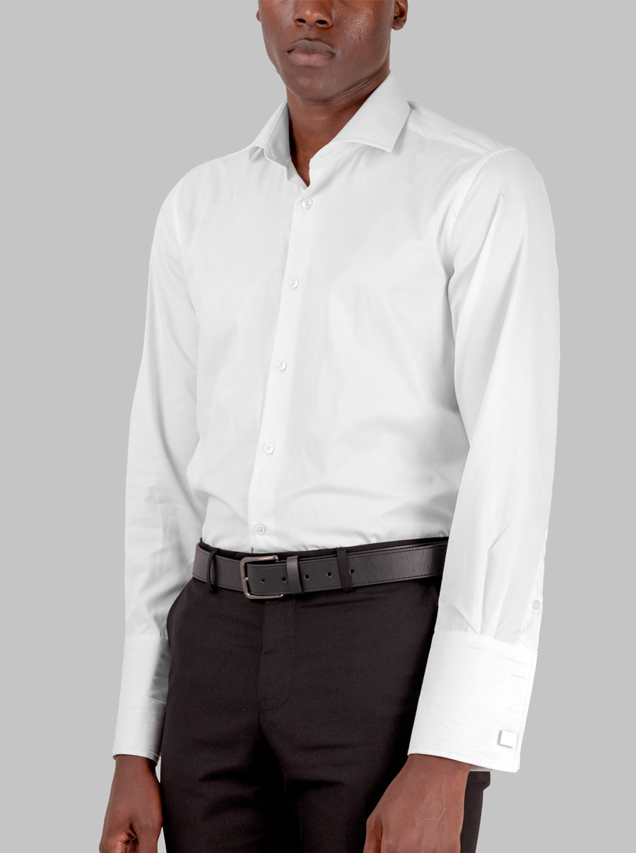 Dress Shirt in White with French Cuffs
