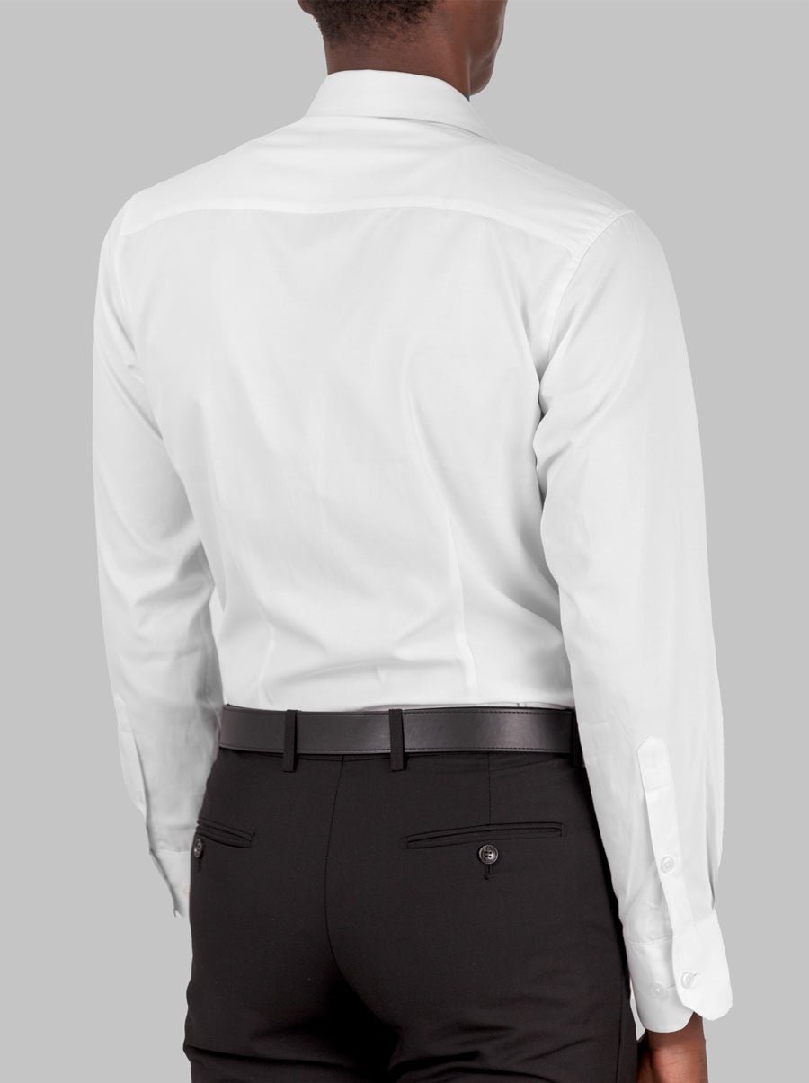 Dress Shirt in White with Point Collar