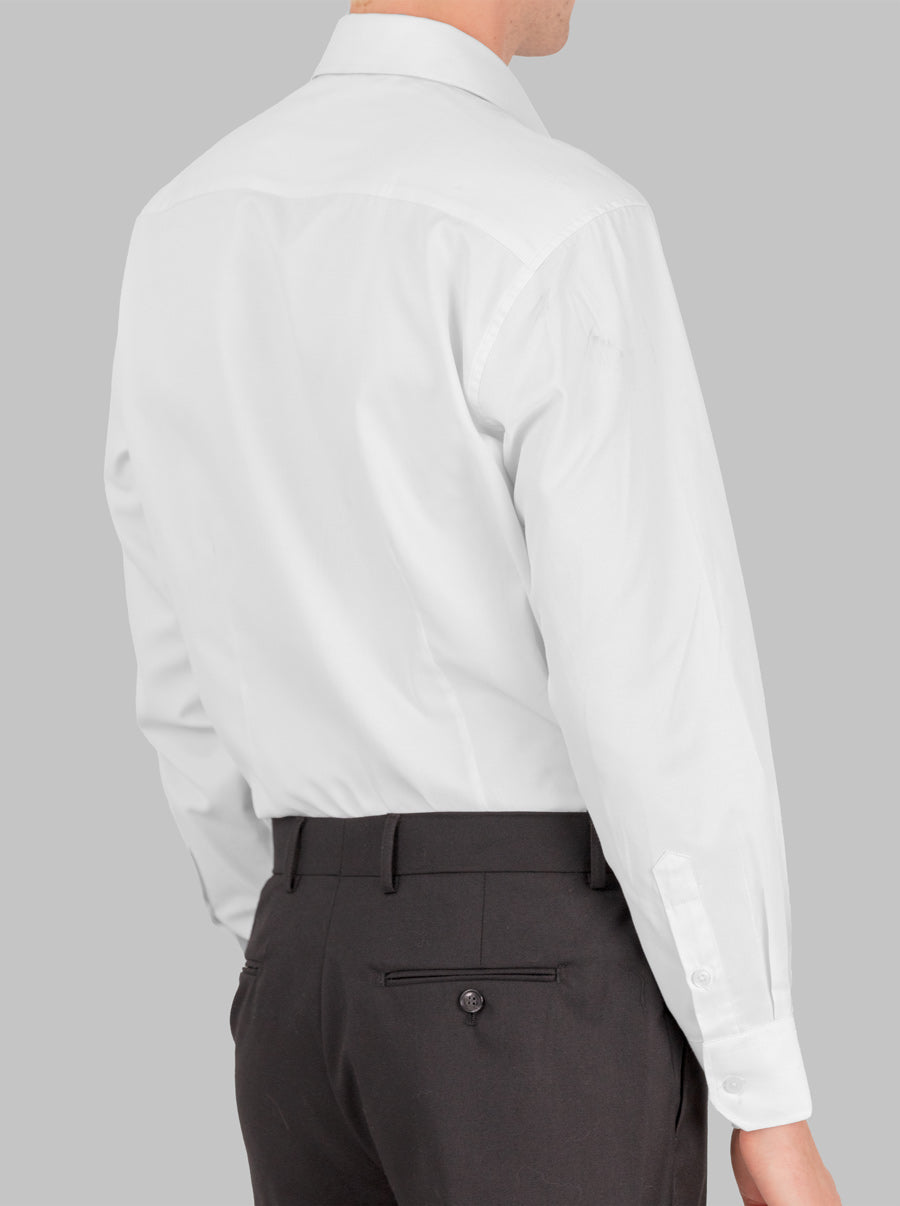 Dress Shirt in White with Spread Collar