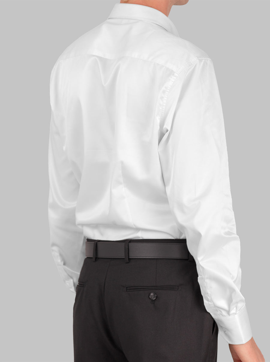 Dress Shirt in White with Stretch