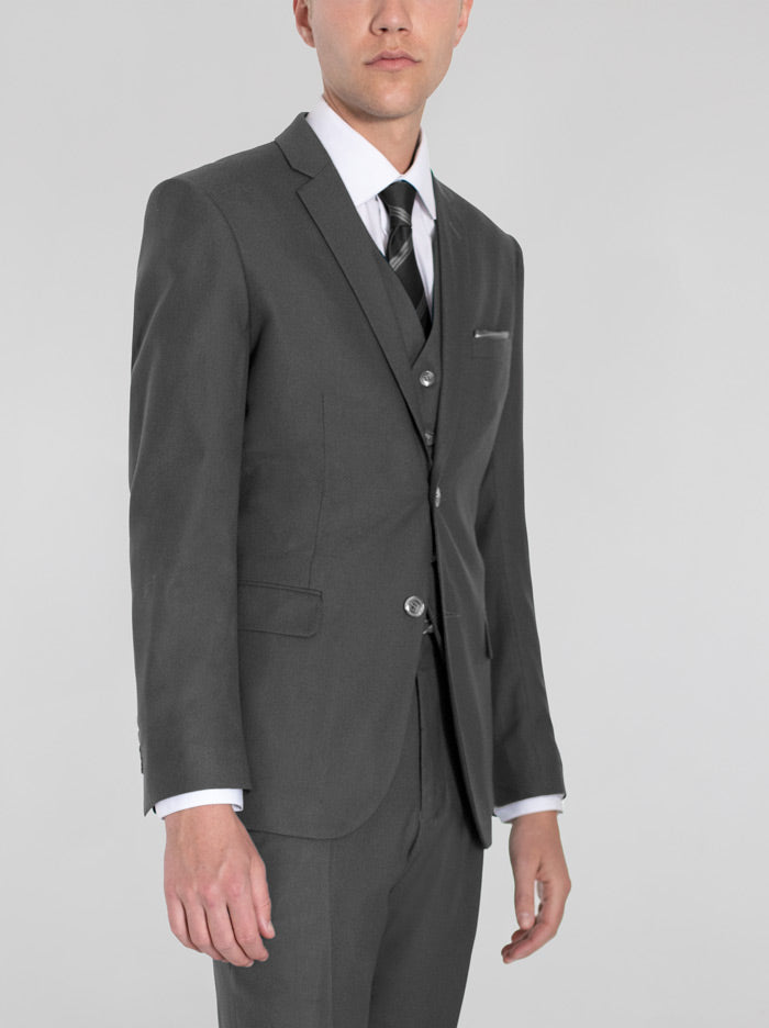 Traje gris de tres piezas ojo de perdiz