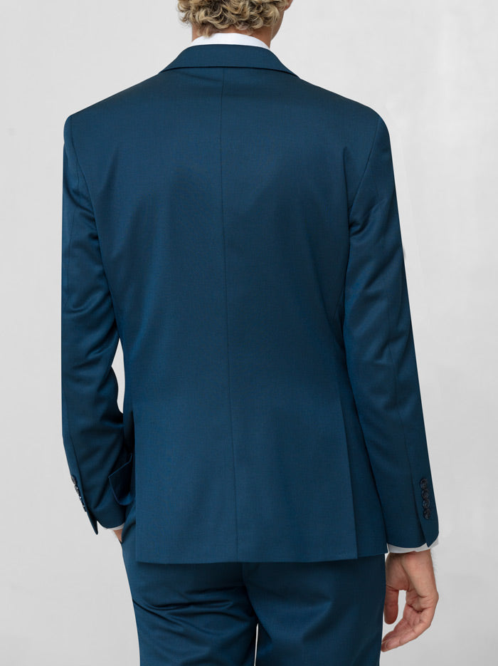 Teal Birdseye Two Button Suit