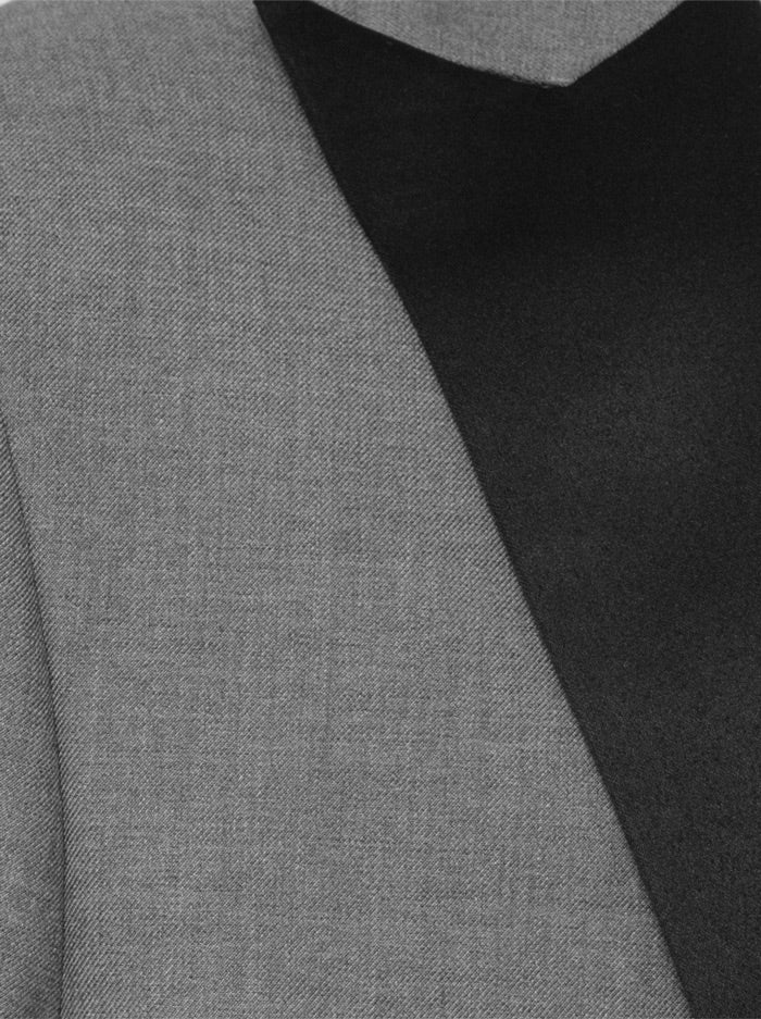 Light Grey Peak Lapel Ticket Pocket Tuxedo