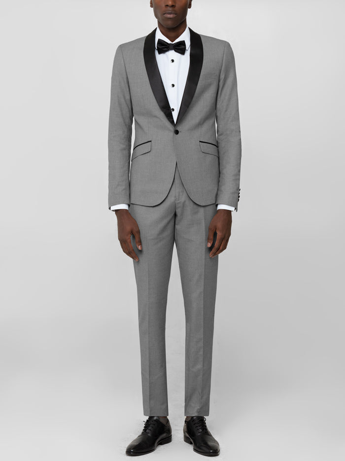 Light Grey Tuxedo with Shawl Lapel
