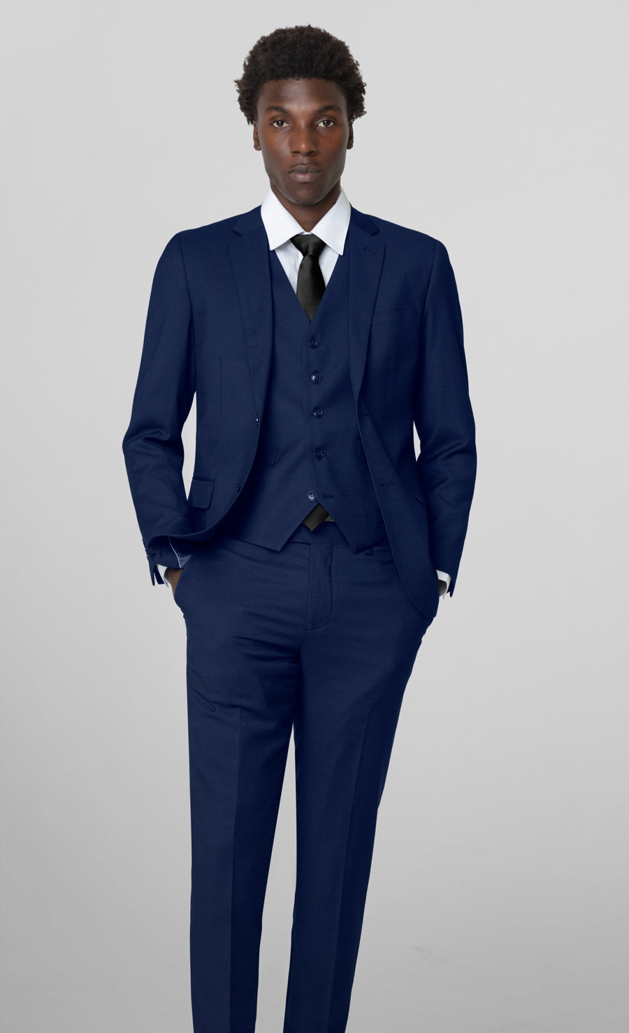 royal blue birdseye 3-piece suit