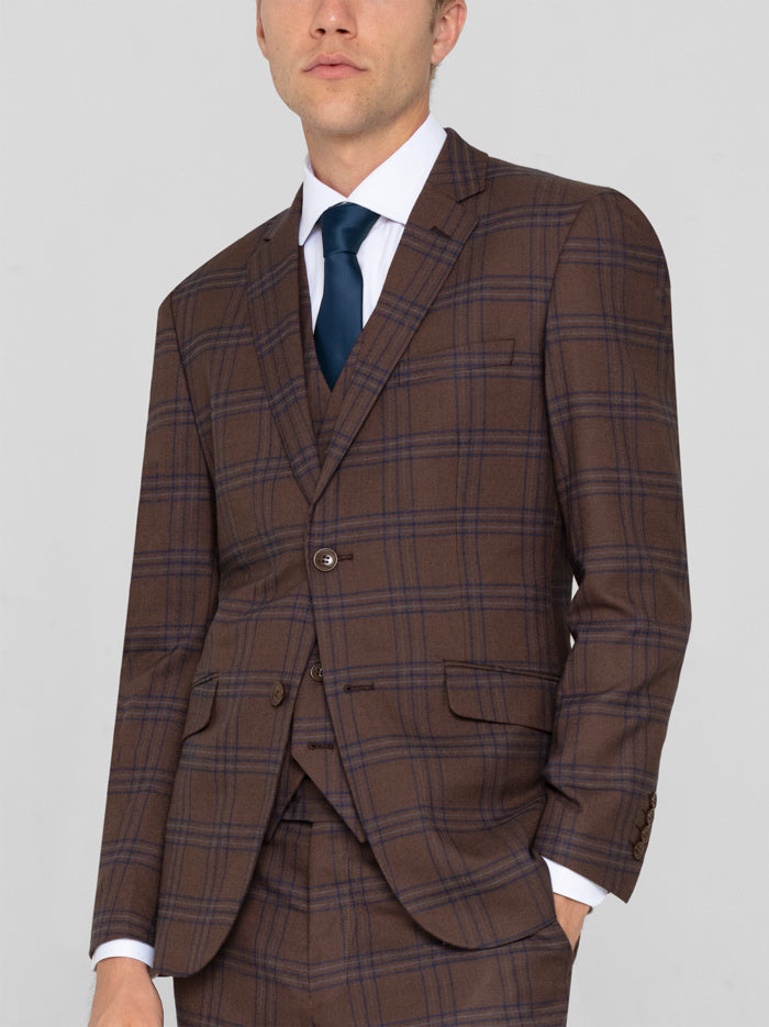 slate brown 3-piece suit