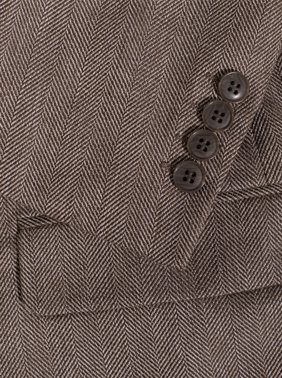 Oak Brown Herringbone Double Breasted Suit (Coming Soon) by Alain