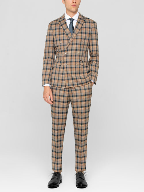 Amber Plaid Double-Breasted Suit