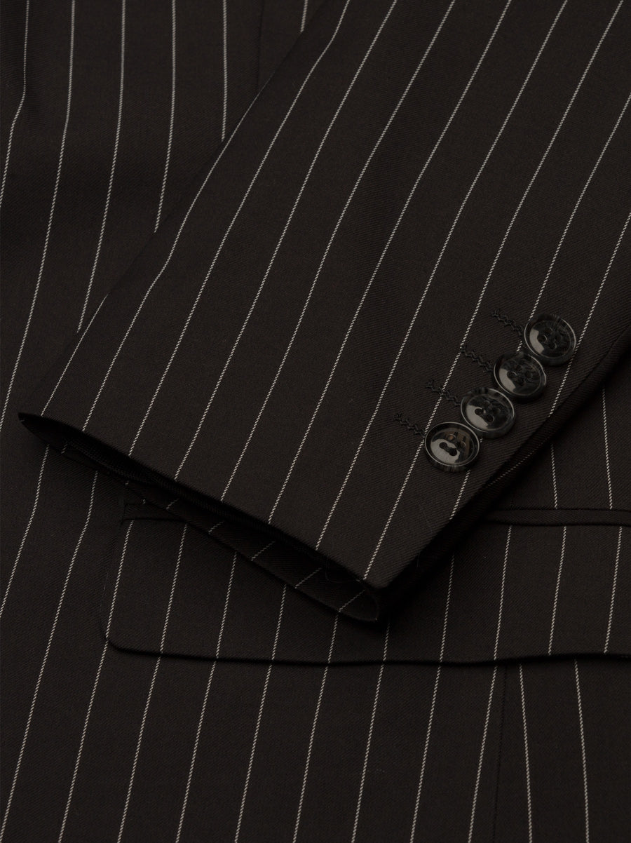 Black Pinstripe Three Piece Suit by Alain Dupetit