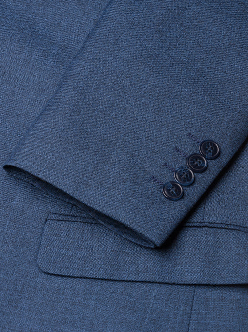 Blue Sharkskin Three Piece Peak Lapel Suit (Coming Soon)