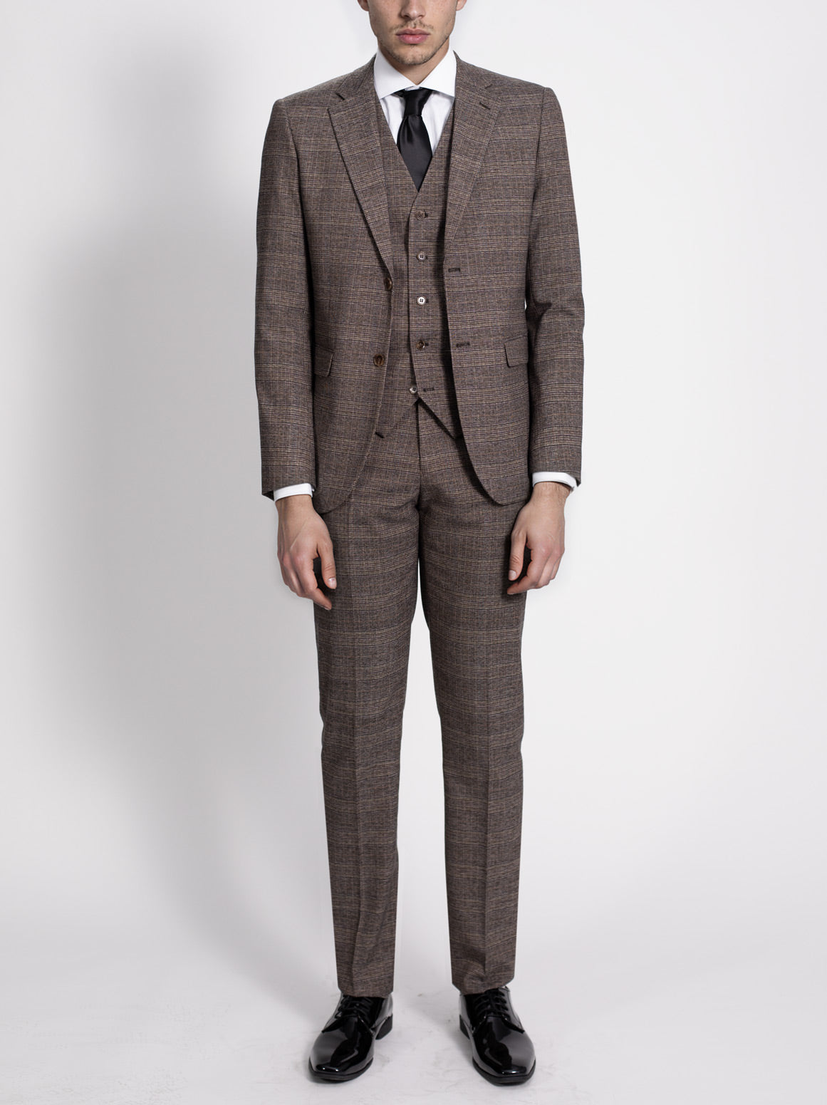 Brown Multi Plaid Three Piece by Alain Dupetit
