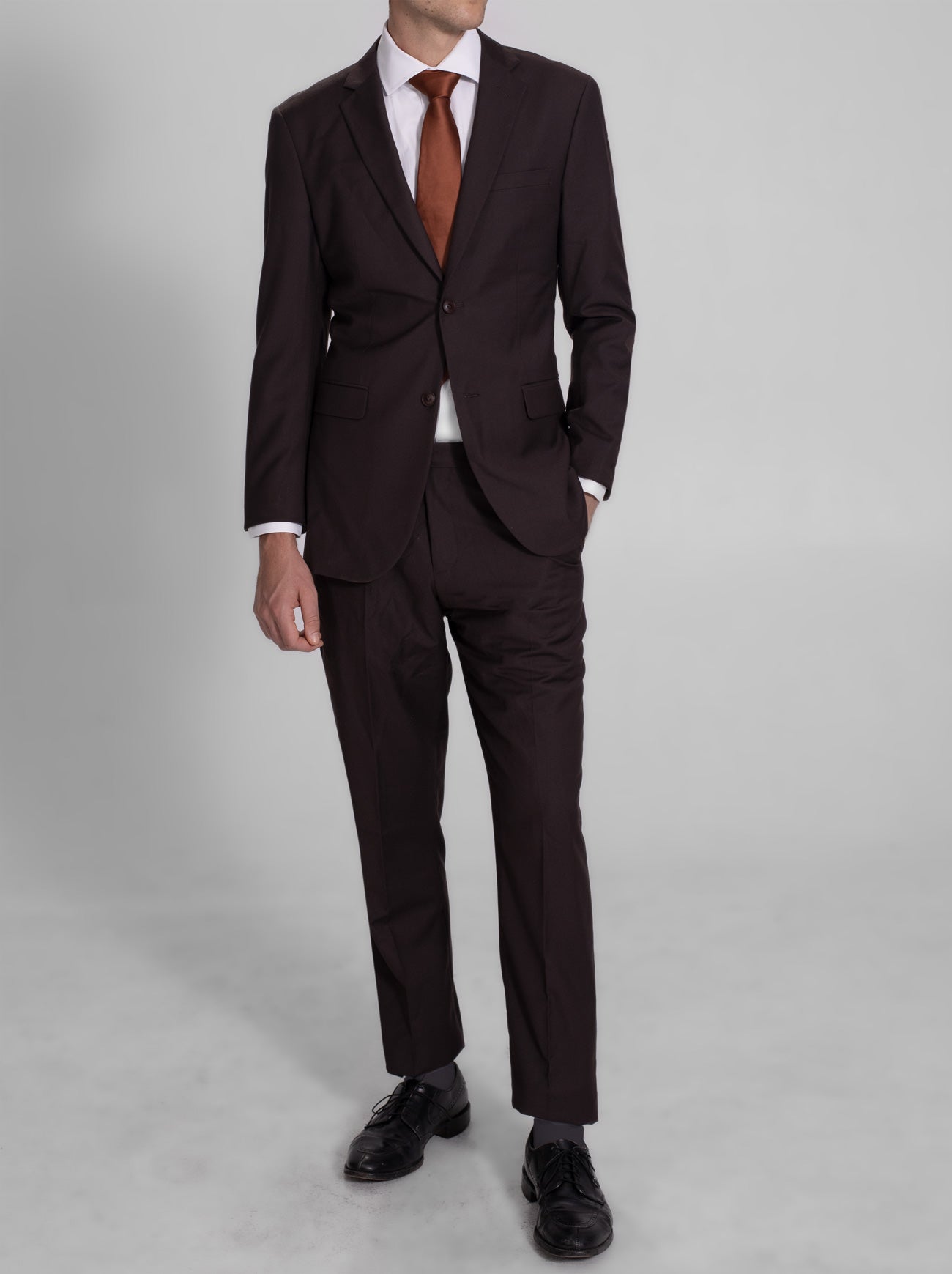 Deep Brown Two Button Suit (Coming Soon) by Alain Dupetit
