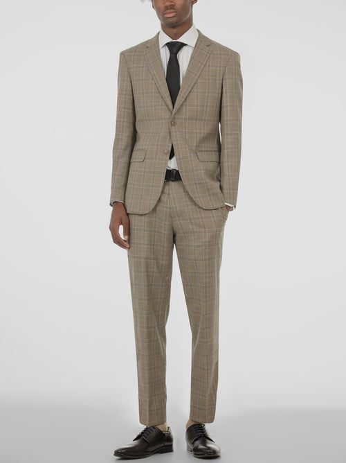 Dusty Brown Plaid Two Button Suit