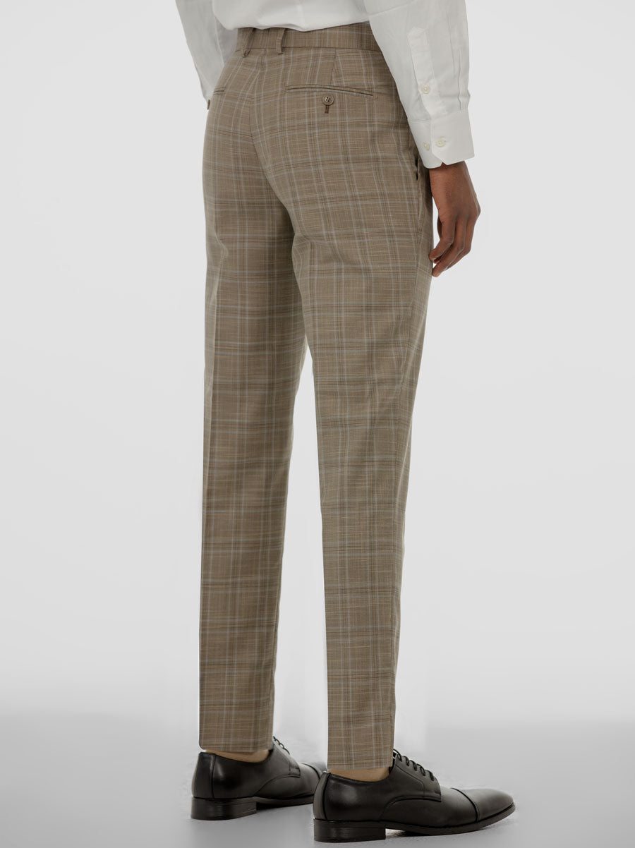 Dusty Brown Plaid Three Piece Suit