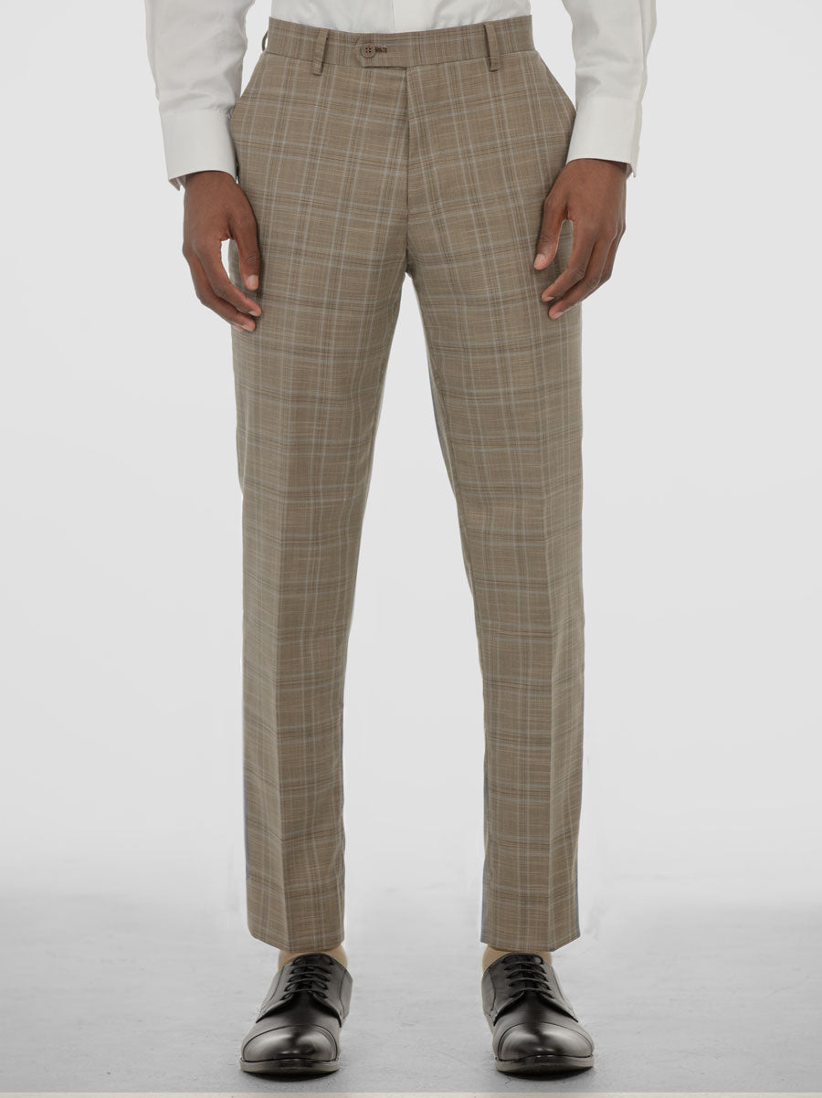 Dusty Brown Plaid Three Piece Suit
