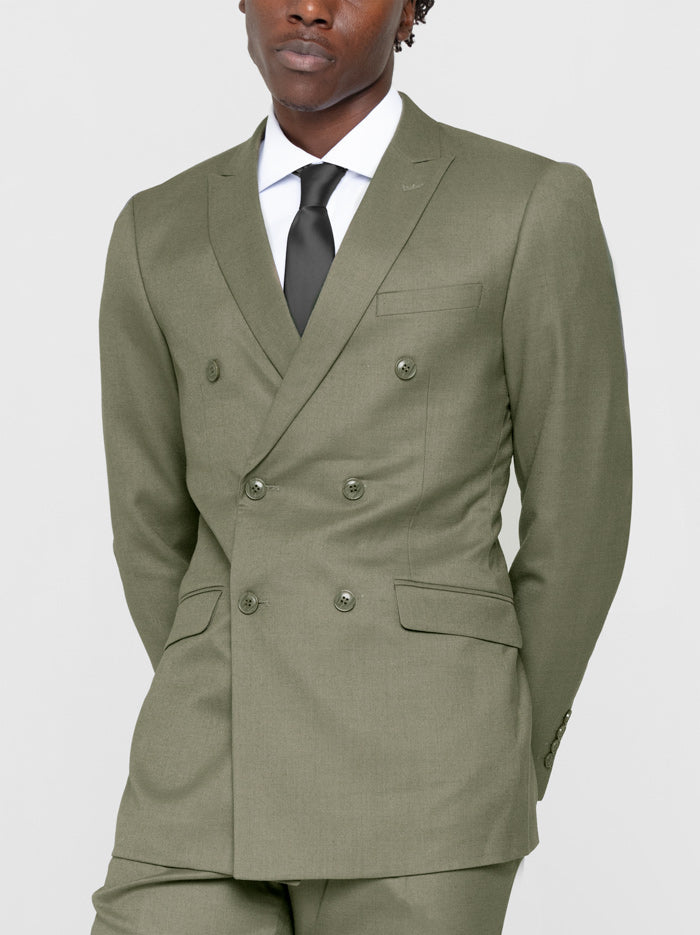 Dusky Green Double Breasted Suit | Alain Dupetit
