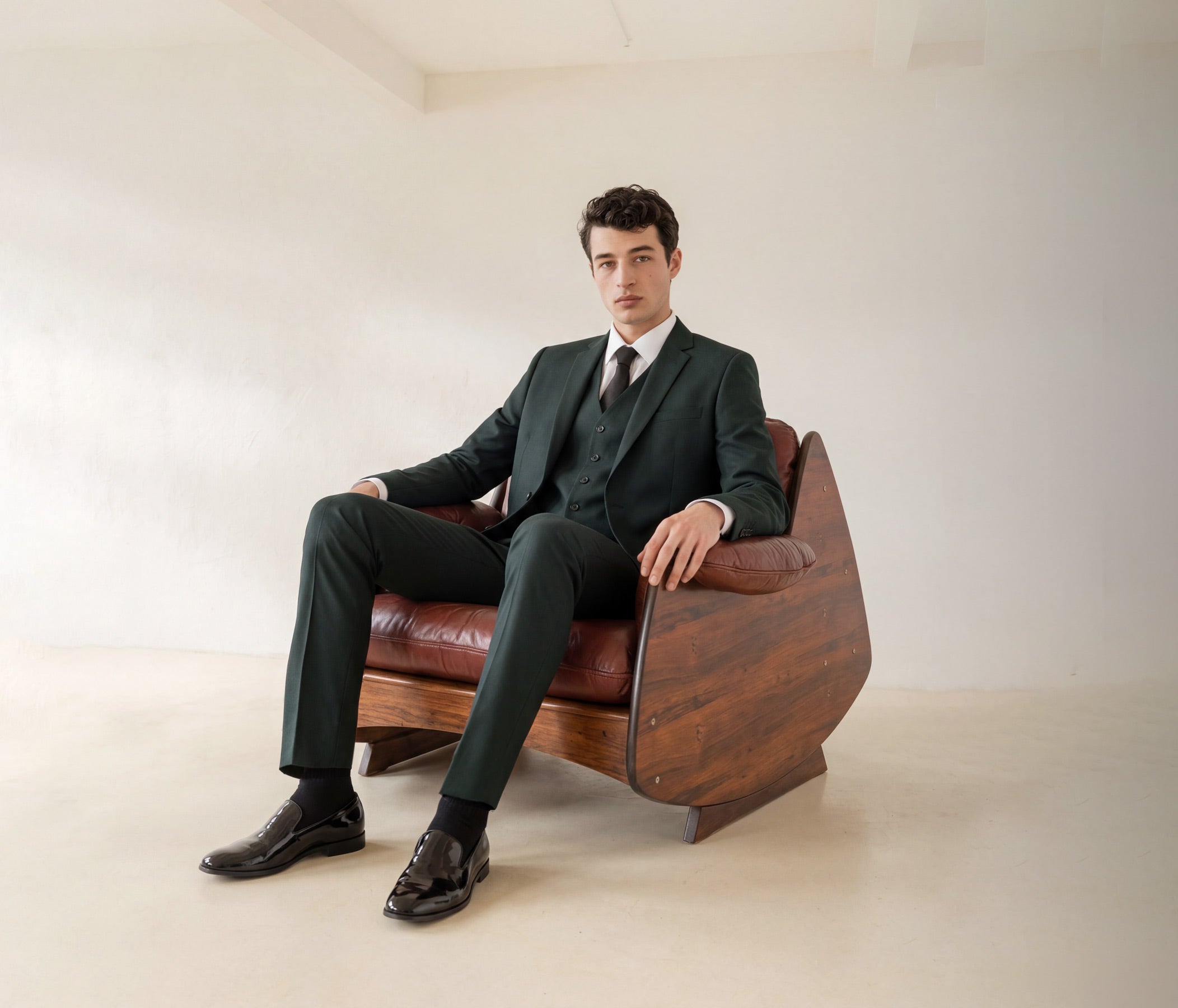 Forest Green Three Piece Suit by Alain Dupetit