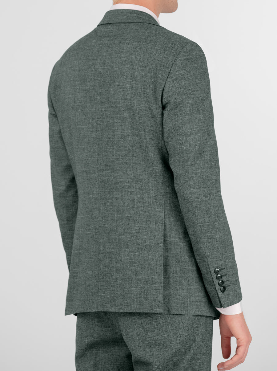 Green Sharkskin Two Button Peak Lapel Suit