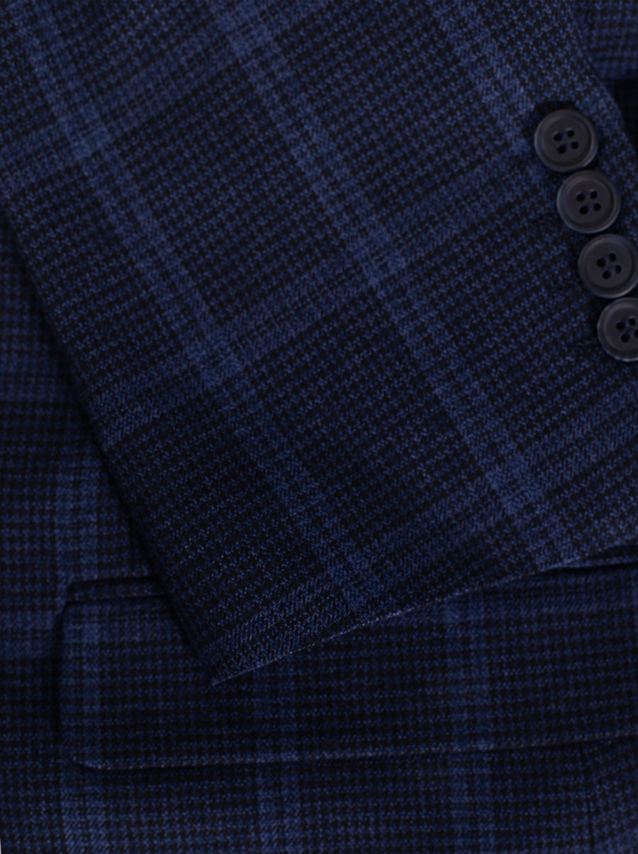 Midnight Blue Plaid Three Piece Suit (Coming Soon) by Alain Dupetit