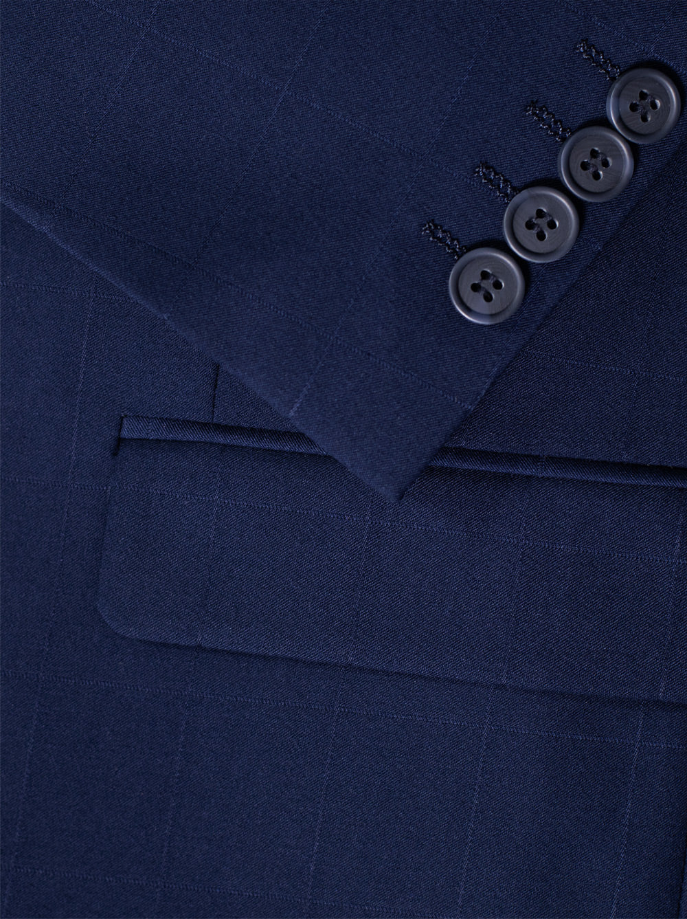 Navy Blue Windowpane Three Piece Suit (Coming Soon) by Alain Dupetit