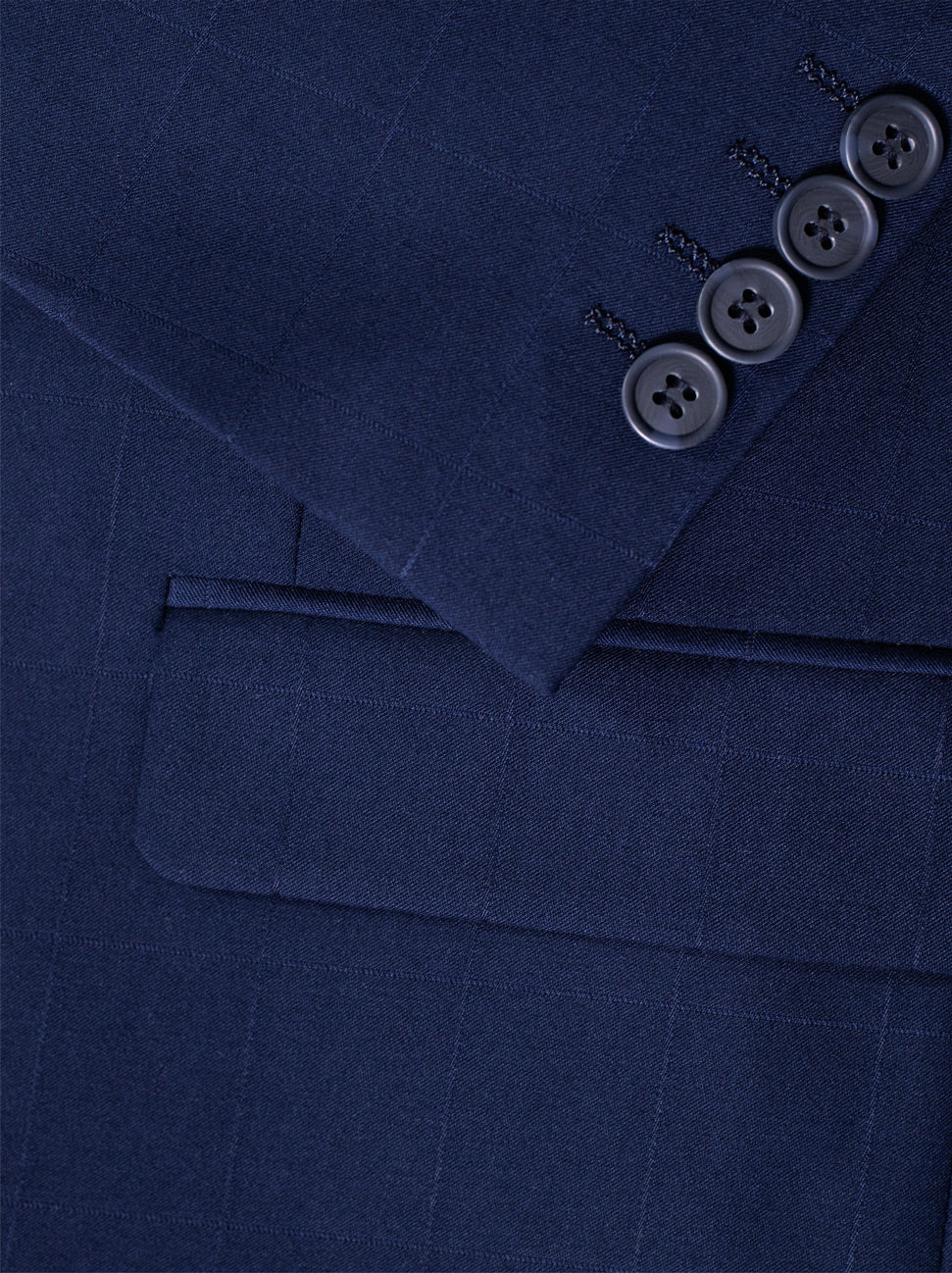 Navy Blue Windowpane Three Piece Suit (Coming Soon) by Alain Dupetit
