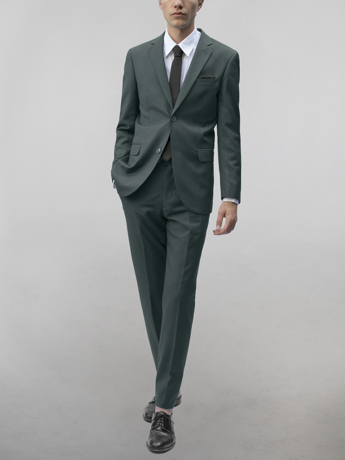 Olive Two Button Suit by Alain Dupetit