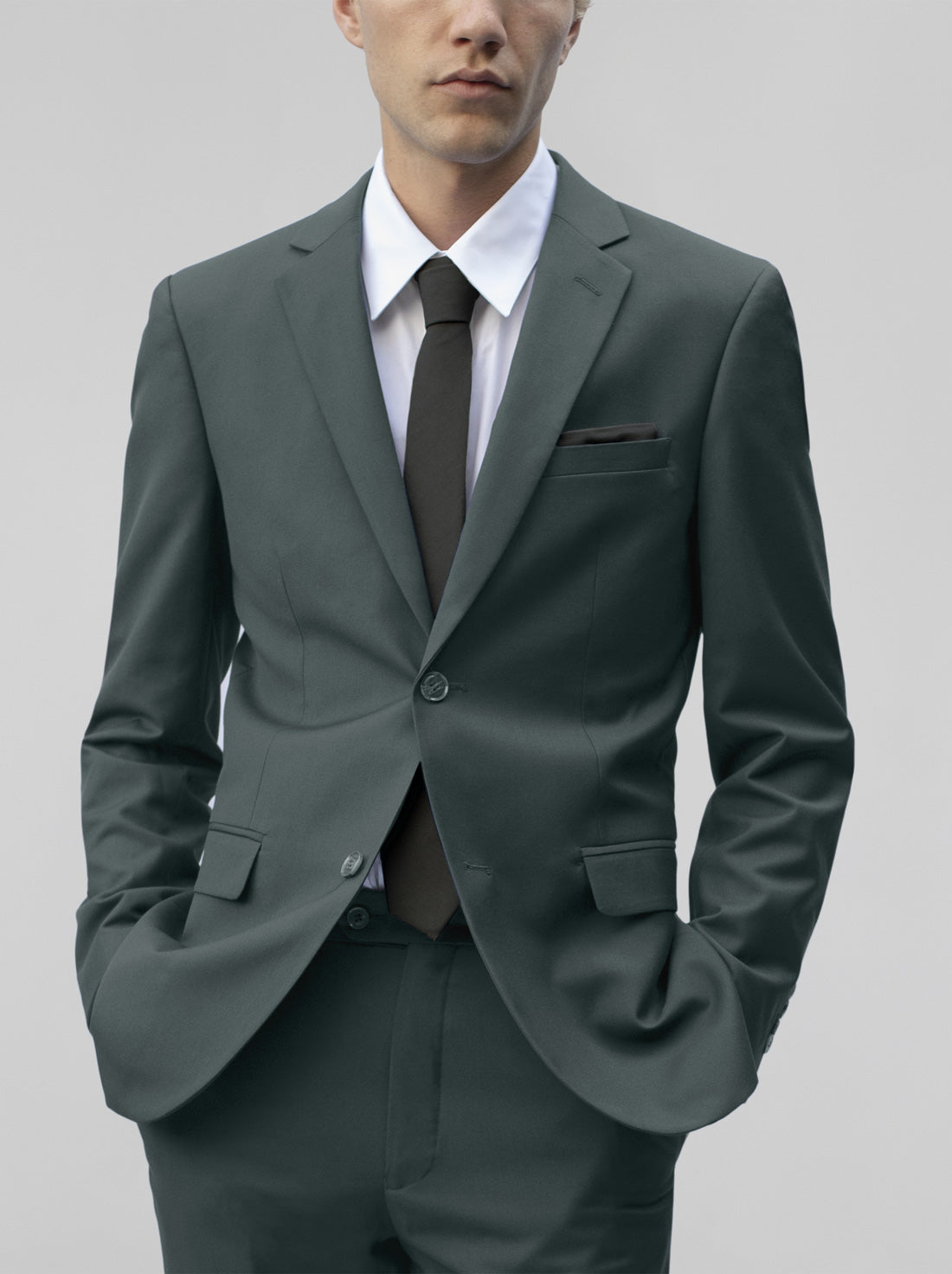 Olive Two Button Suit by Alain Dupetit