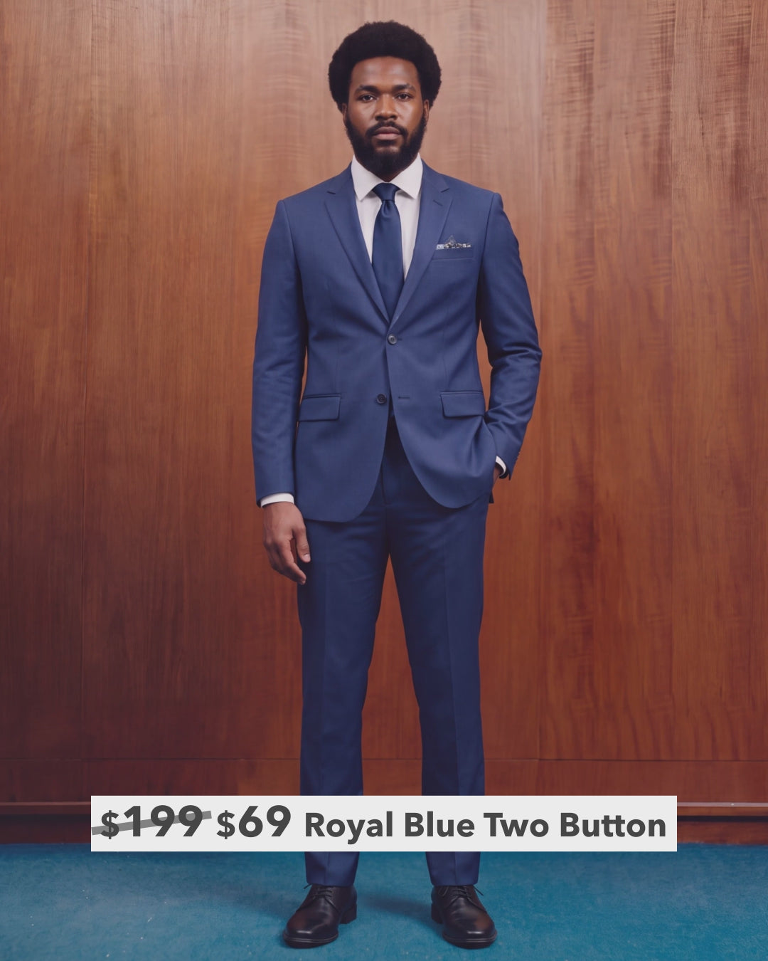 Royal Blue Two Button Suit