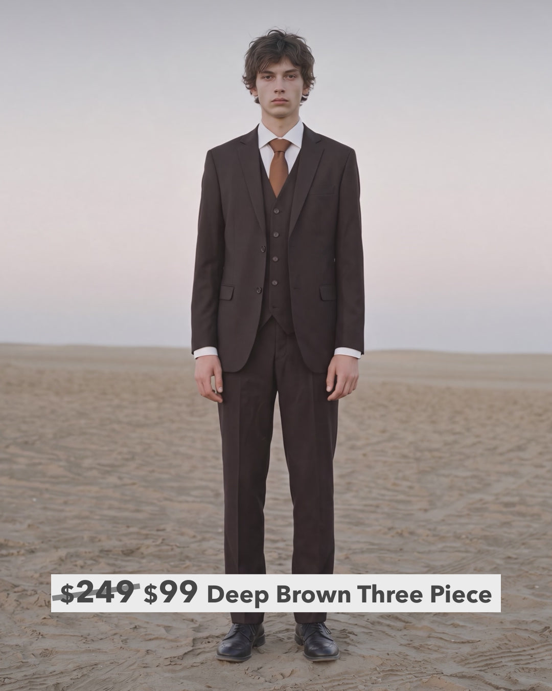 Deep Brown Three Piece Suit