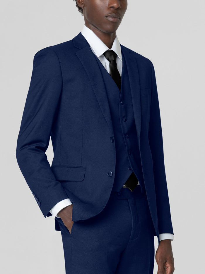 ADELIO COMP LITE 3/2 フルスーツ ネイビー Royal Blue Birdseye Three Piece Suit by Alain Dupetit