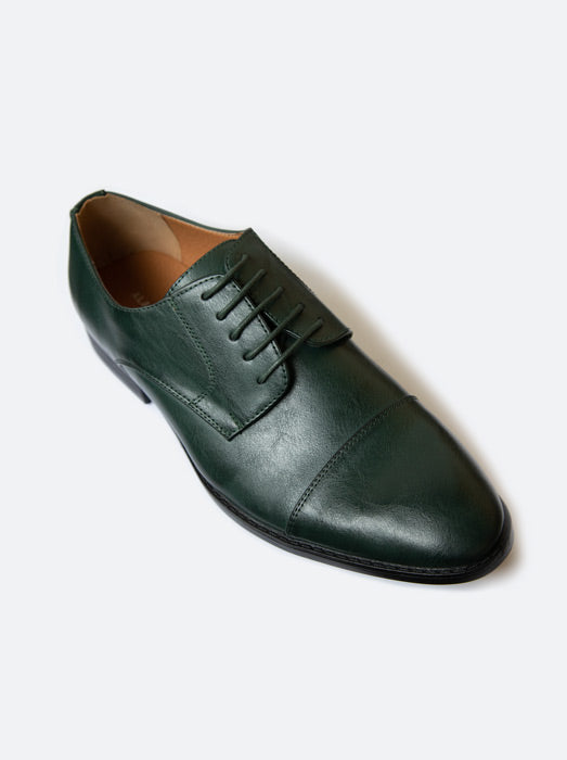 Forest Green Cap Toe Derby Shoes