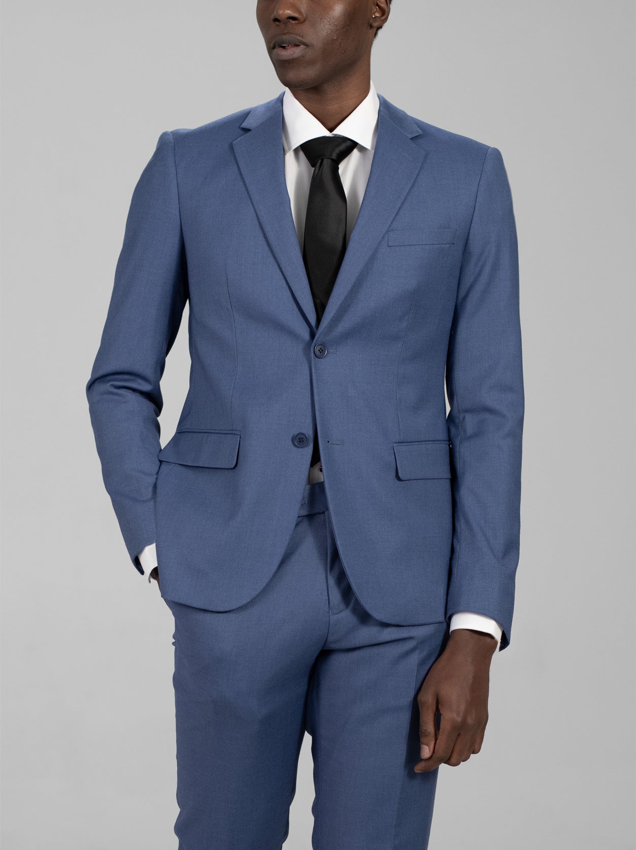 Slate Blue Two Button Suit by Alain Dupetit