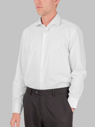 Dress Shirt in White with Spread Collar