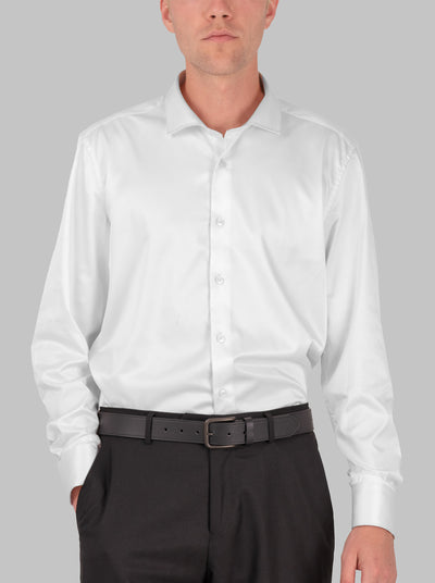 Dress Shirt in White with Stretch