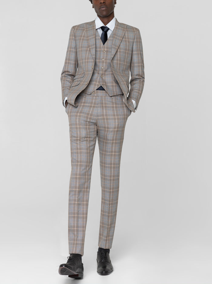 Manuel Ritz logo-appliqué Checkered single-breasted Suit - Farfetch