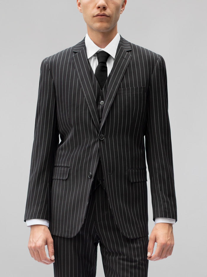Black Pinstripe Three Piece Suit