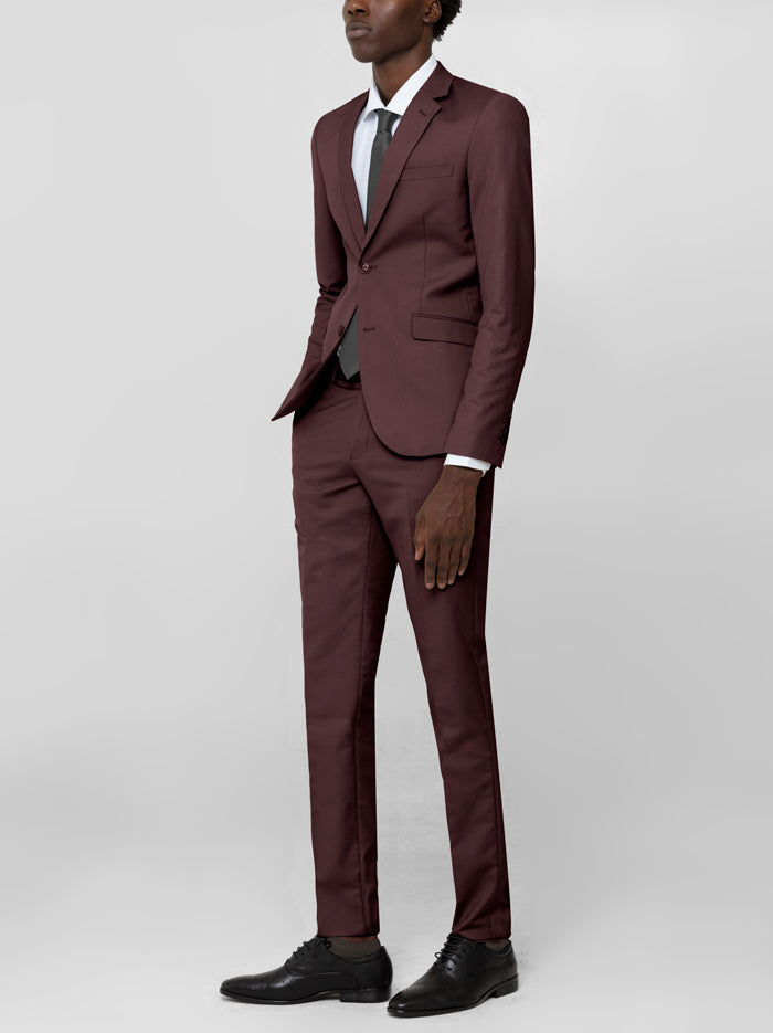 Men's Plum One Button Slim Fit Suit- Skinny Fitted Suits for Men – Flex  Suits