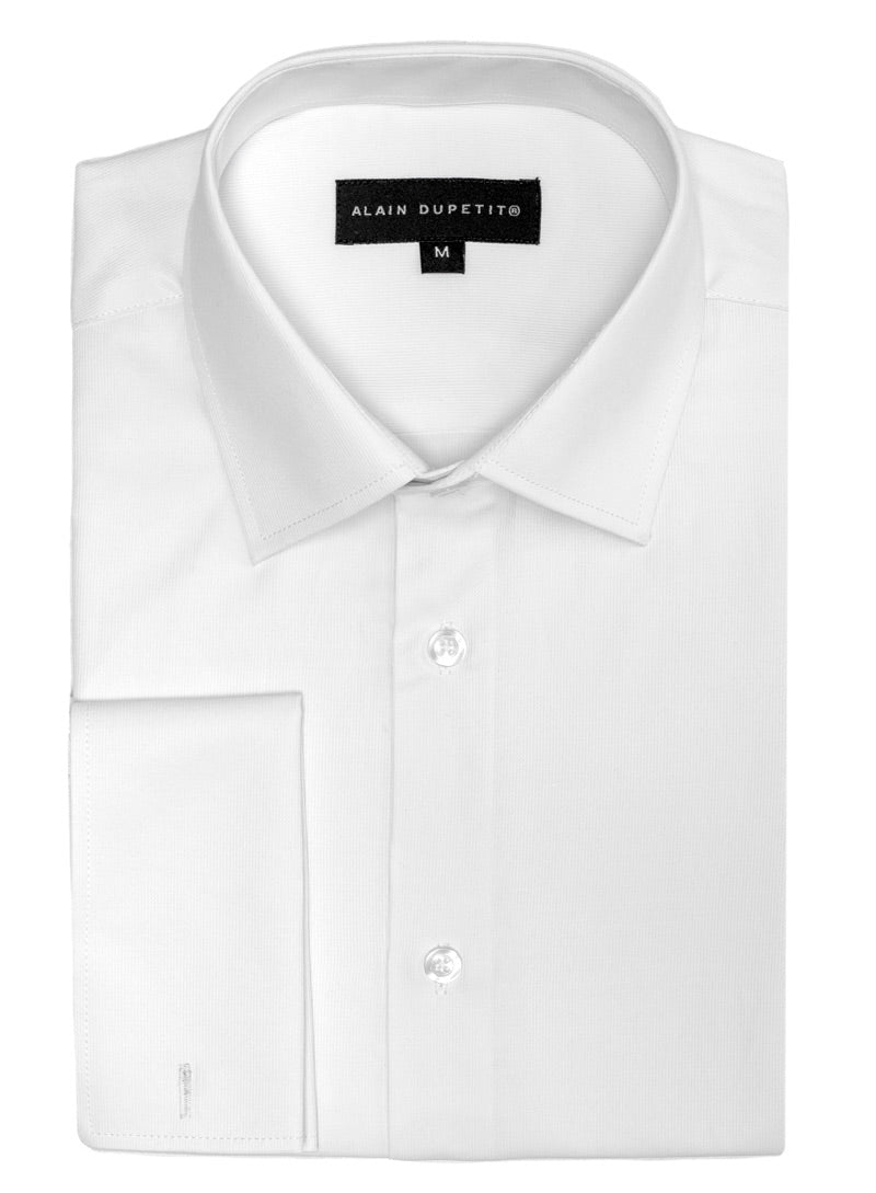 Dress Shirt in White with French Cuffs by Alain Dupetit