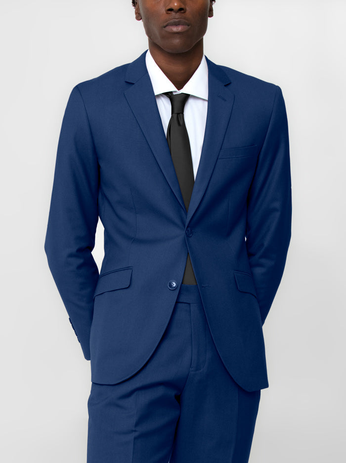 Royal Blue Suit with Slit Pants - Ikiz Boutique