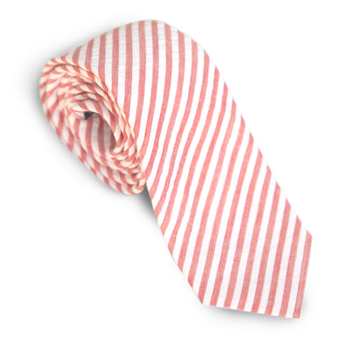Red & White Seersucker Tie