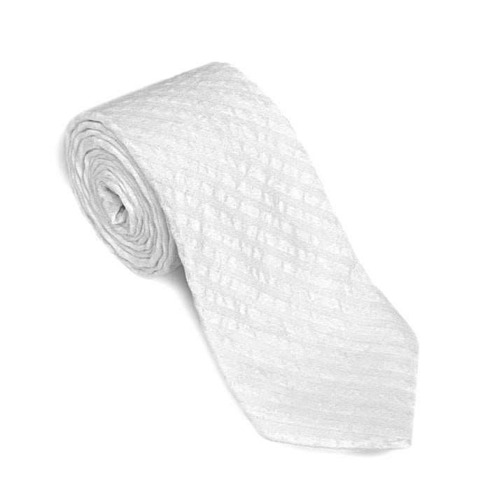 Corbata de seersucker blanca